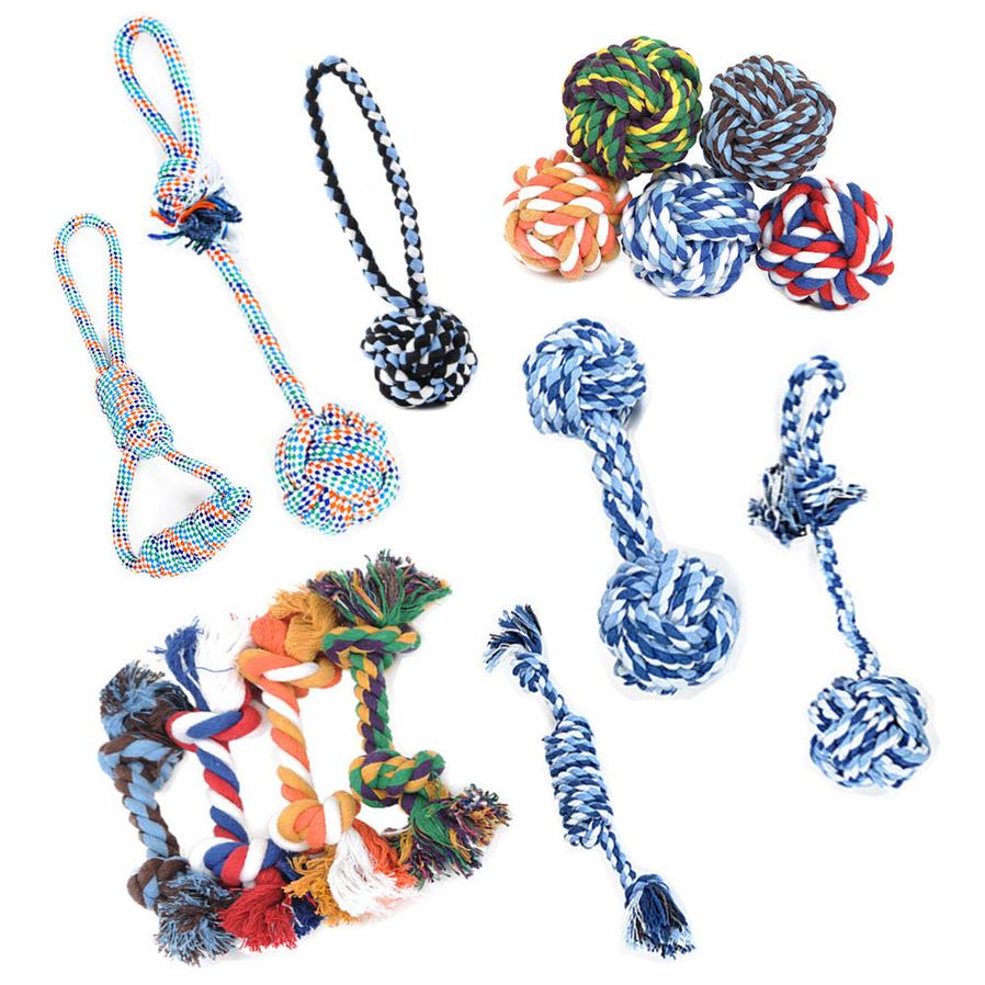 JMT-499658 Pet Cotton Rope Knot Toy for Dogs – Chew Ball for Dental Health and Stress Relief