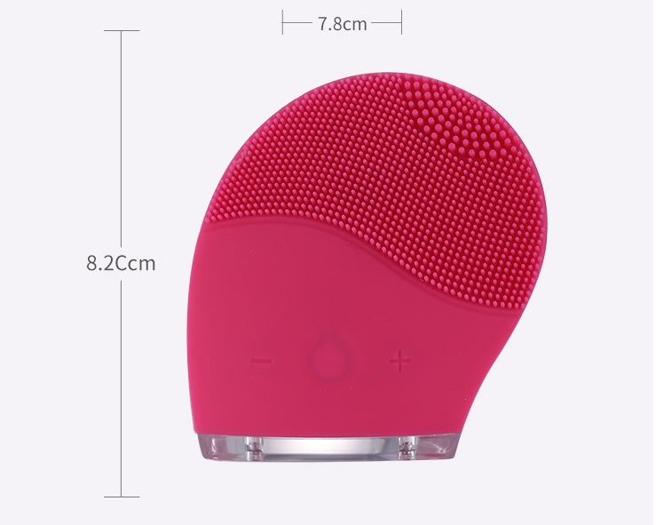 JMT-499658 Silica Gel Waterproof Face Cleaning Brush for Skin Care and Pore Cleansing, Rose Red
