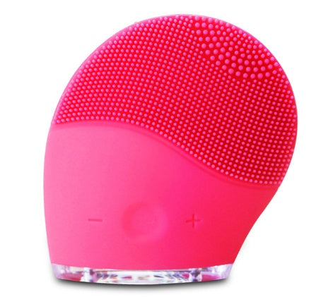 JMT-499658 Silica Gel Waterproof Face Cleaning Brush for Skin Care and Pore Cleansing, Rose Red