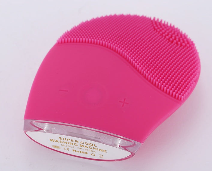 JMT-499658 Silica Gel Waterproof Face Cleaning Brush for Skin Care and Pore Cleansing, Rose Red