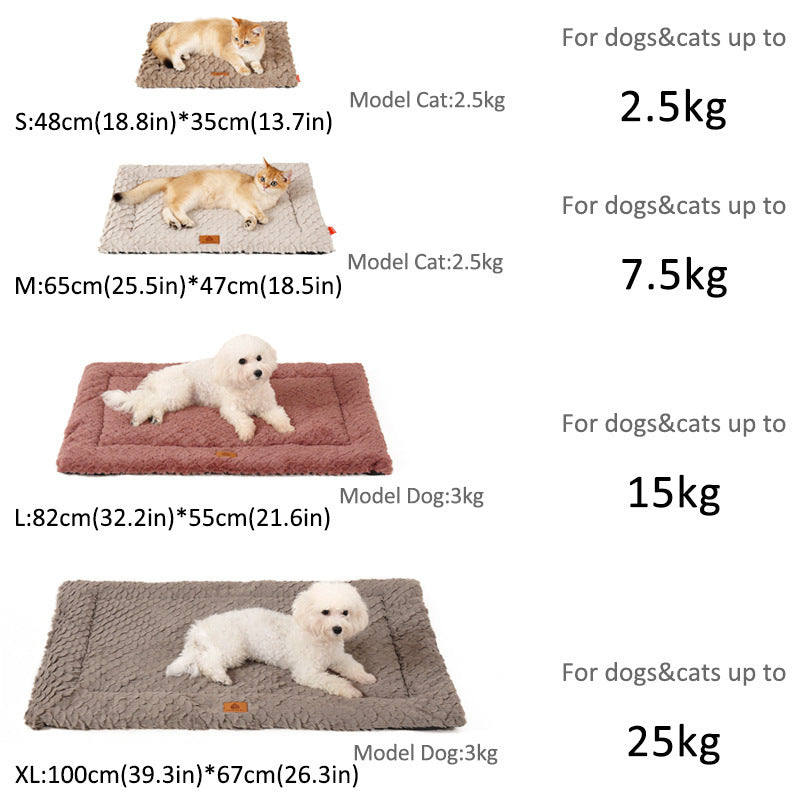 JMT-499978 Soft Wool Dog Cushion with Fish Scale Pattern - Cozy Sleeping Pad for Cats and Dogs in Autumn and Winter