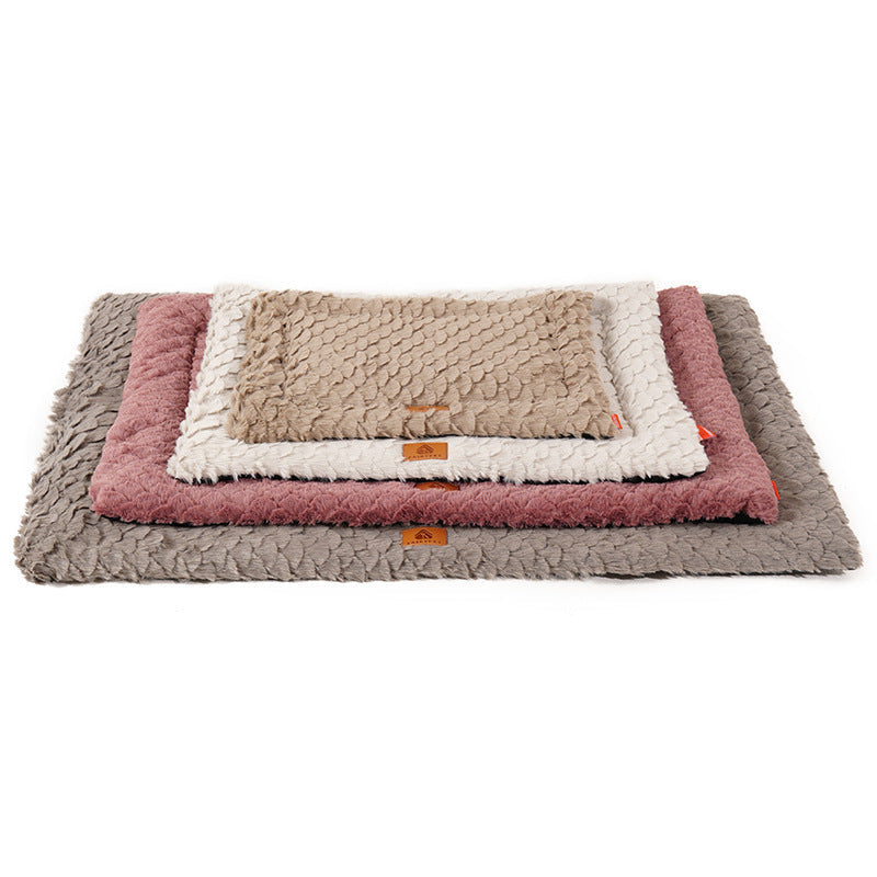 JMT-499978 Soft Wool Dog Cushion with Fish Scale Pattern - Cozy Sleeping Pad for Cats and Dogs in Autumn and Winter