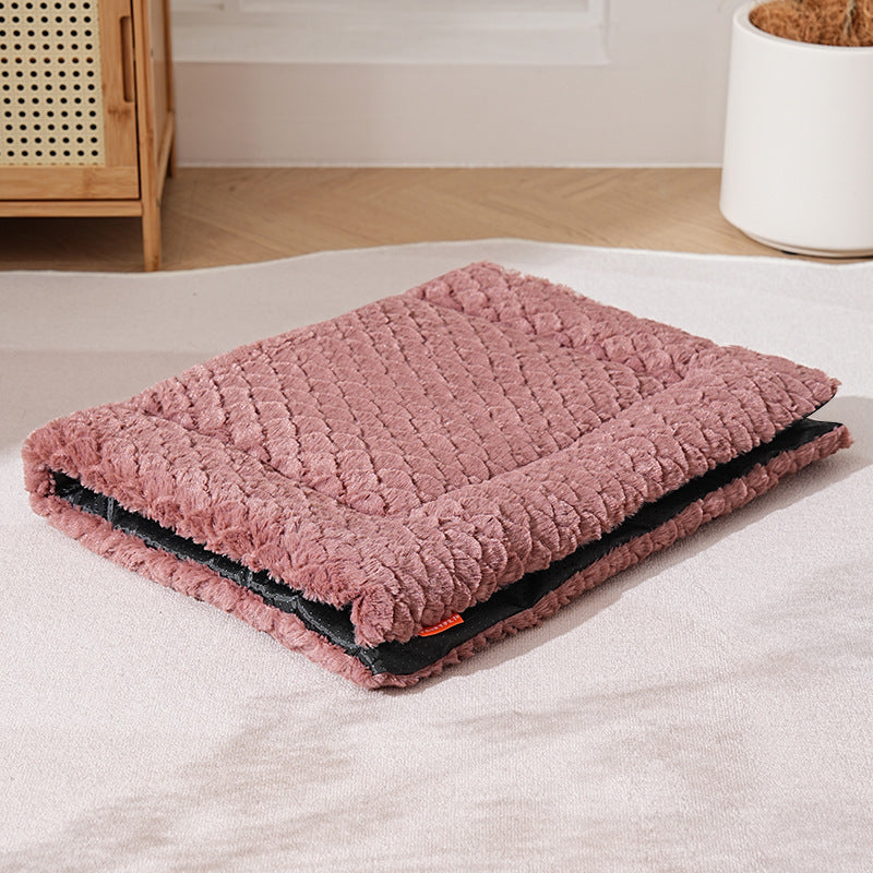 JMT-499978 Soft Wool Dog Cushion with Fish Scale Pattern - Cozy Sleeping Pad for Cats and Dogs in Autumn and Winter