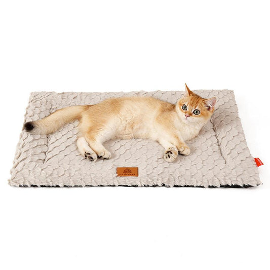 JMT-499978 Soft Wool Dog Cushion with Fish Scale Pattern - Cozy Sleeping Pad for Cats and Dogs in Autumn and Winter