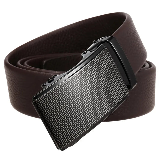 JMT-500426 Men's Casual Cowhide Automatic Buckle Belt with First Layer Leather