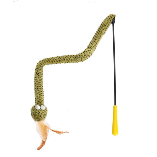 JMT-500490 Cat Teasing Stick with Feather, Long 140cm Pole for Interactive Play and Boredom Relief