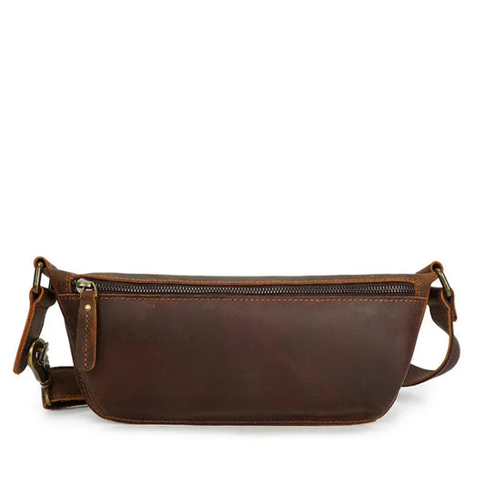 JMT-500554 Vintage Leather Chest Bag for Men, Stylish Messenger Design