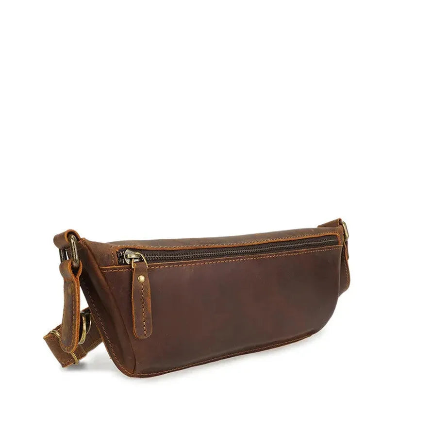 JMT-500554 Vintage Leather Chest Bag for Men, Stylish Messenger Design