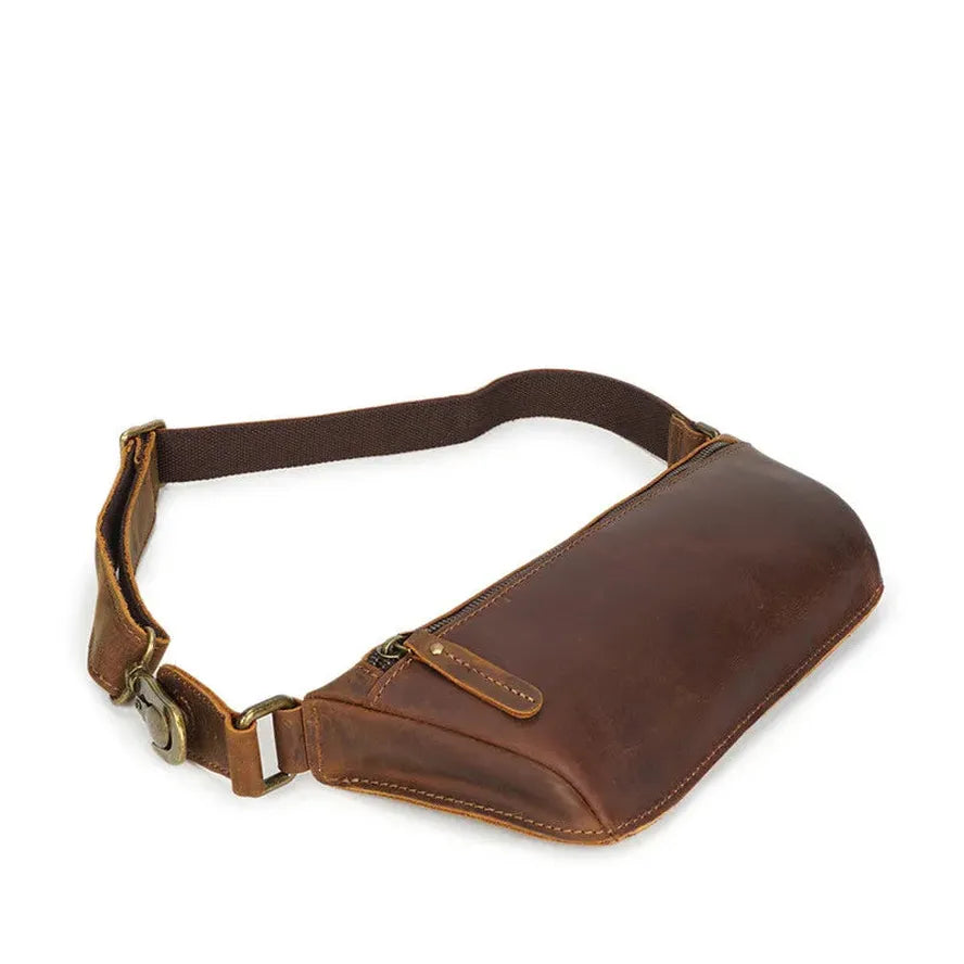 JMT-500554 Vintage Leather Chest Bag for Men, Stylish Messenger Design