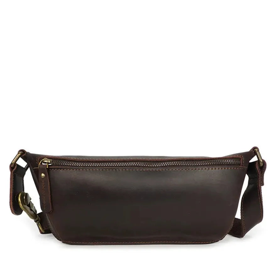 JMT-500554 Vintage Leather Chest Bag for Men, Stylish Messenger Design