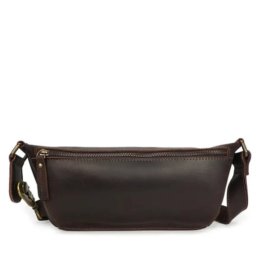 JMT-500554 Vintage Leather Chest Bag for Men, Stylish Messenger Design