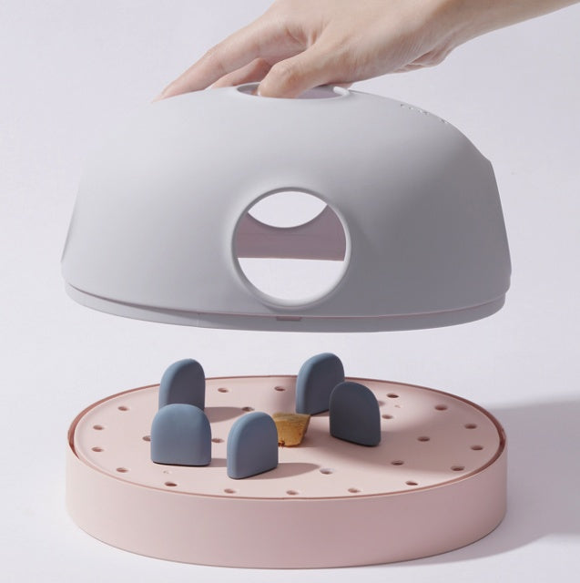 JMT-500810 Mochi Dong Dong Le Cat Turntable Toy - Interactive Activity Play for Cats in Pink, Blue, and Green