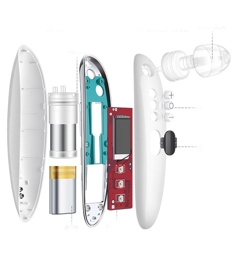 JMT-501066 Electric Blackhead Suction Device with 4 Suction Heads for Pore Cleansing and Acne Removal