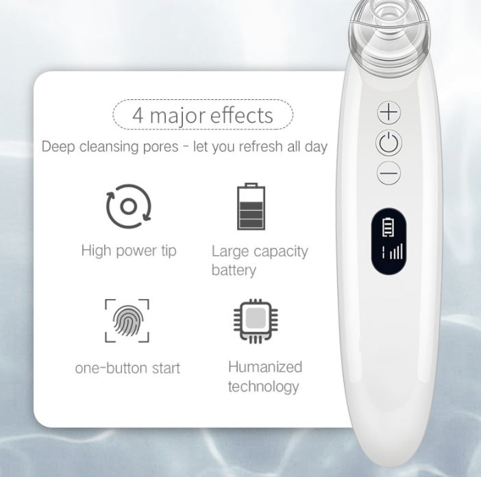 JMT-501066 Electric Blackhead Suction Device with 4 Suction Heads for Pore Cleansing and Acne Removal