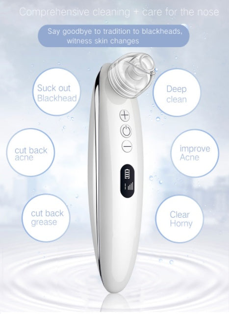 JMT-501066 Electric Blackhead Suction Device with 4 Suction Heads for Pore Cleansing and Acne Removal