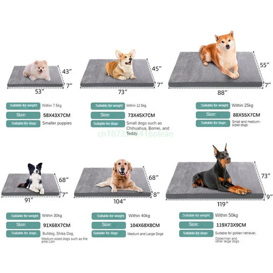 JMT-501130 Double-Sided Waterproof Dog Bed for Small to Medium Dogs - Bite-Resistant Leather with Removable Summer Crate Mat