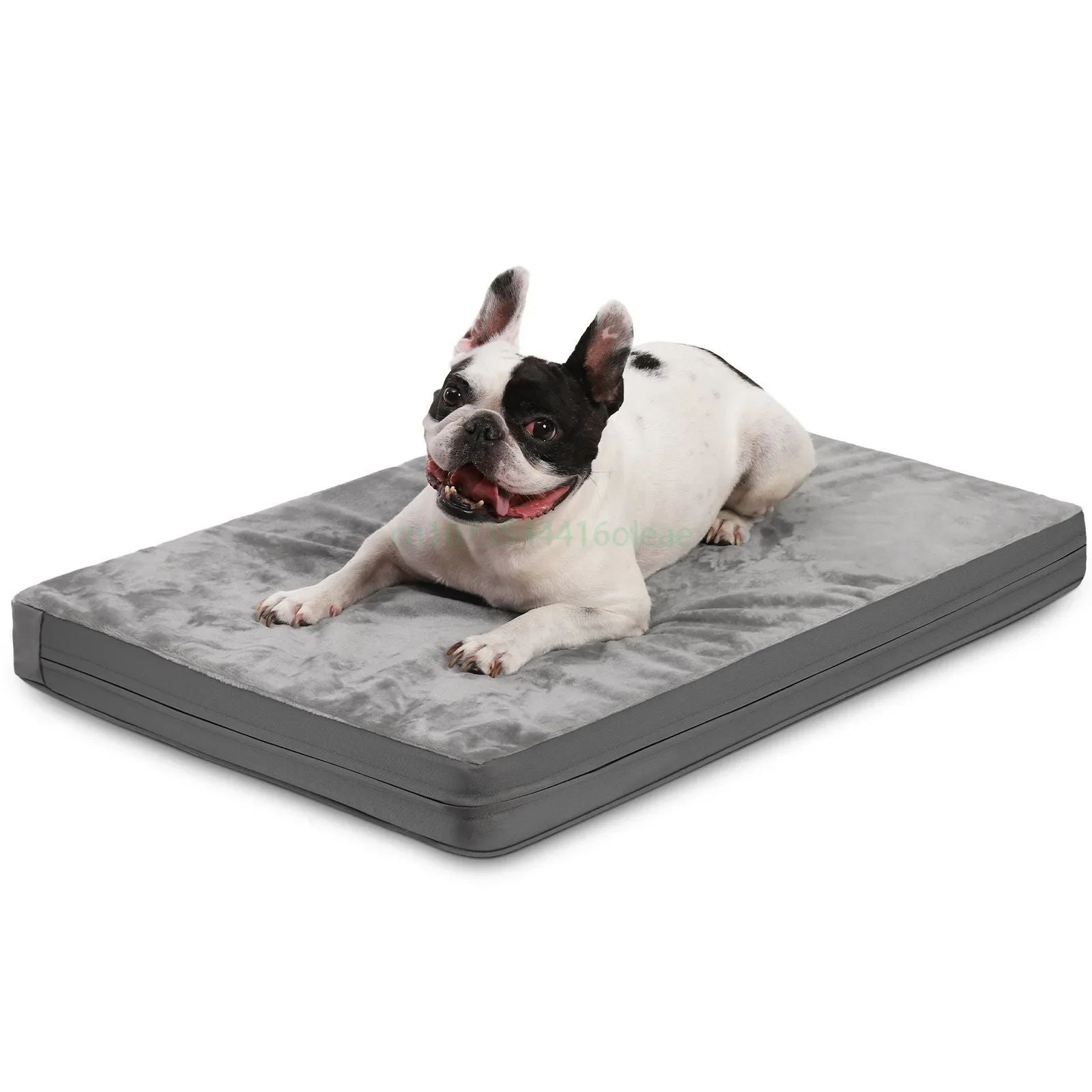 JMT-501130 Double-Sided Waterproof Dog Bed for Small to Medium Dogs - Bite-Resistant Leather with Removable Summer Crate Mat