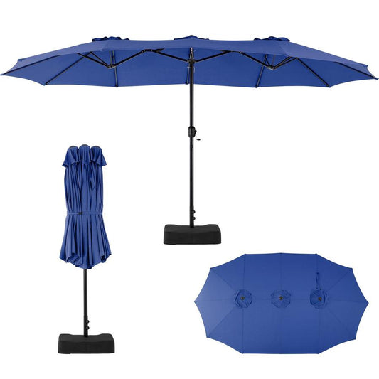 JMT-501706 15ft Rectangular Patio Umbrella with Base for Stylish Outdoor Shade