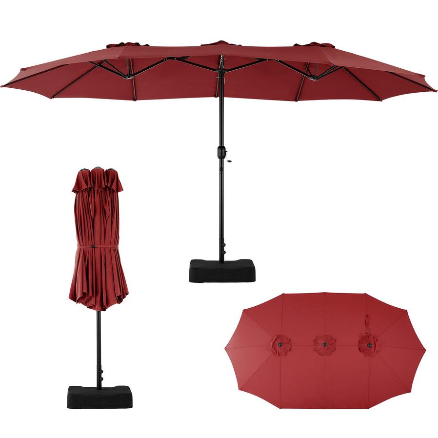 JMT-501706 15ft Rectangular Patio Umbrella with Base for Stylish Outdoor Shade
