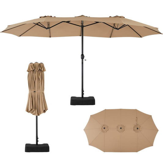 JMT-501706 15ft Rectangular Patio Umbrella with Base for Stylish Outdoor Shade