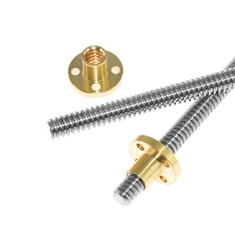 JMT-501770 T-shaped Trapezoid Screw Rod for 3D Printer Motor Drive, 2-200 mm Lead with Nut