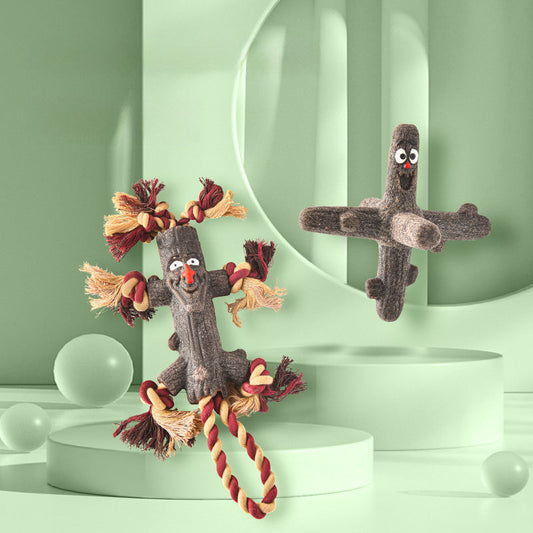 JMT-501962 Durable Rubber Rope Toy for Large Dogs – Tree Branch Design for Outdoor Training and Chewing