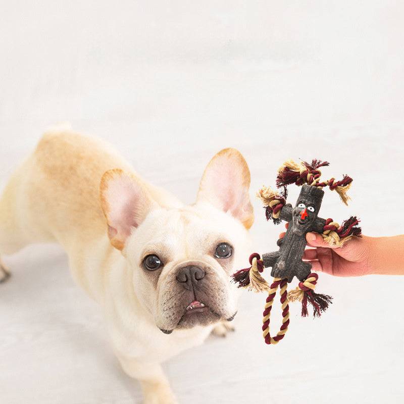 JMT-501962 Durable Rubber Rope Toy for Large Dogs – Tree Branch Design for Outdoor Training and Chewing