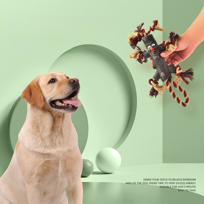 JMT-501962 Durable Rubber Rope Toy for Large Dogs – Tree Branch Design for Outdoor Training and Chewing