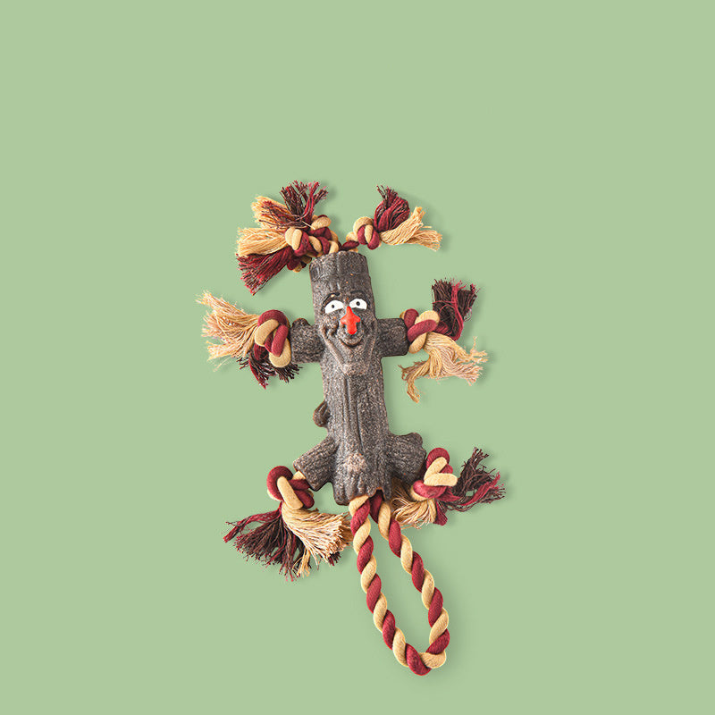 JMT-501962 Durable Rubber Rope Toy for Large Dogs – Tree Branch Design for Outdoor Training and Chewing