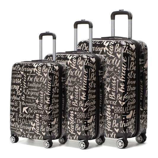 JMT-502538 Custom Designer PVC Hard Shell Trolley Suitcase Set - 3 Piece Travel Luggage Collection