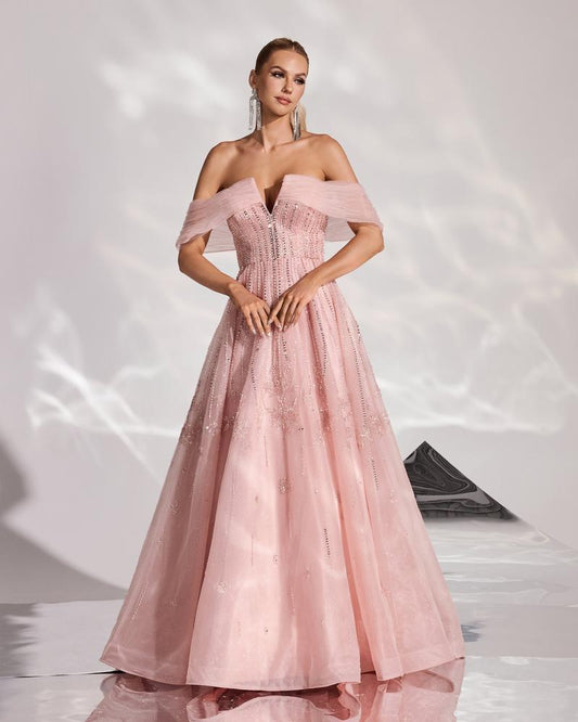 JMT-503050 Elegant Pink Evening Gown for Women - Stylish & Sophisticated Design