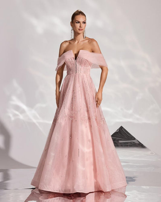 JMT-503050 Elegant Pink Evening Gown for Women - Stylish & Sophisticated Design