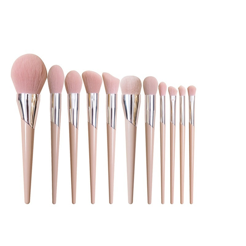 JMT-503242 Loose Powder Makeup Brush Set - 11 Essential Brushes for Flawless Application