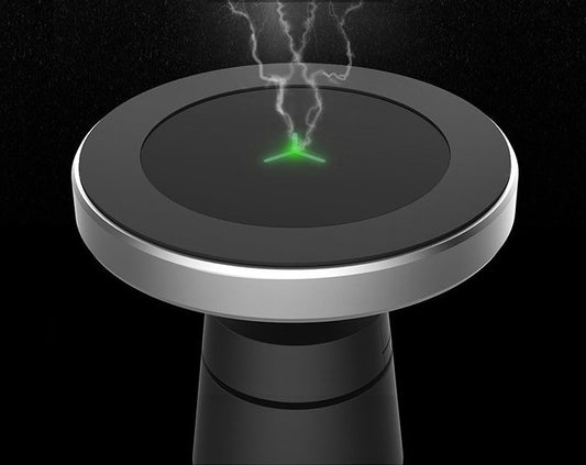 JMT-503306 Magnetic Wireless Car Charger & Phone Bracket with Vent Clip - Qi Standard, Black Aluminum Alloy + ABS