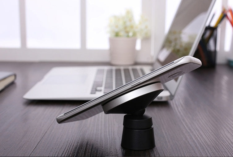 JMT-503306 Magnetic Wireless Car Charger & Phone Bracket with Vent Clip - Qi Standard, Black Aluminum Alloy + ABS