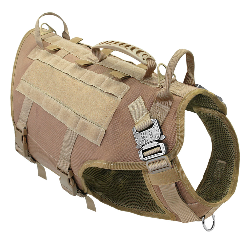 JMT-503306 Tactical Dog Outdoor Vest - Nylon, Water-Resistant, Padded - Available in Brown, Black, Green