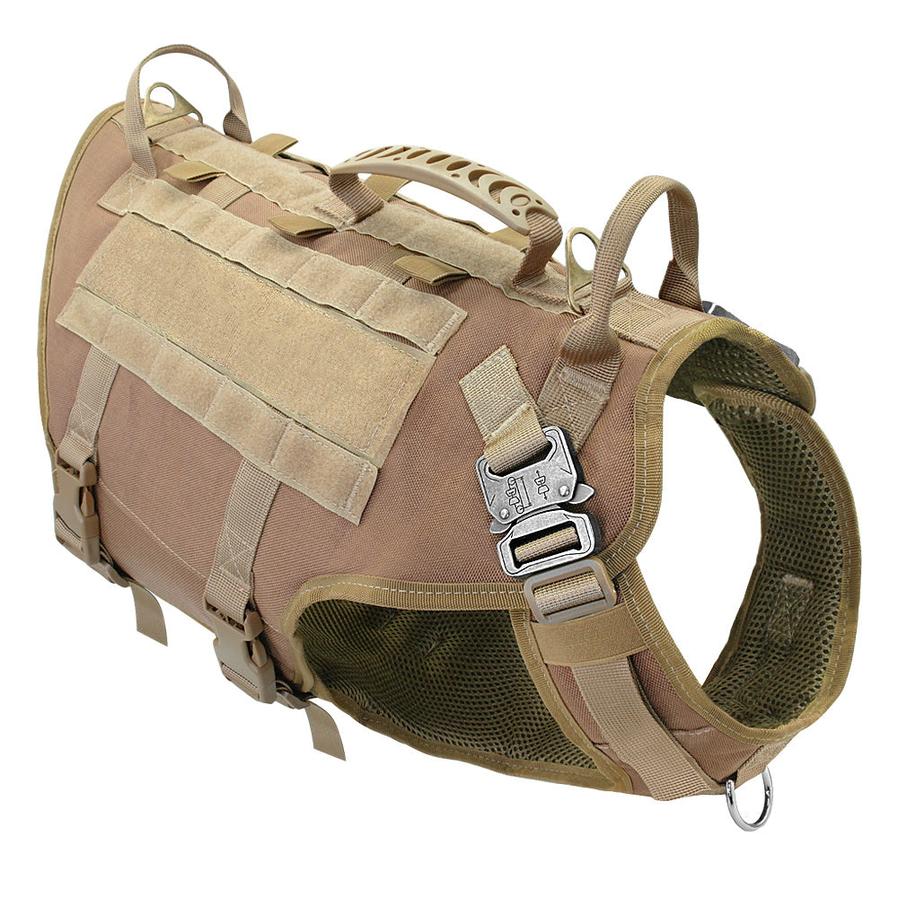 JMT-503306 Tactical Dog Outdoor Vest - Nylon, Water-Resistant, Padded - Available in Brown, Black, Green