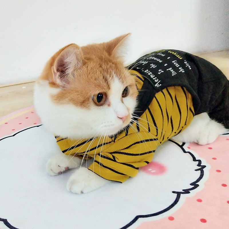 JMT-503754 Cozy Knitted Winter Clothes for Kittens and Cats in Striped Patterns