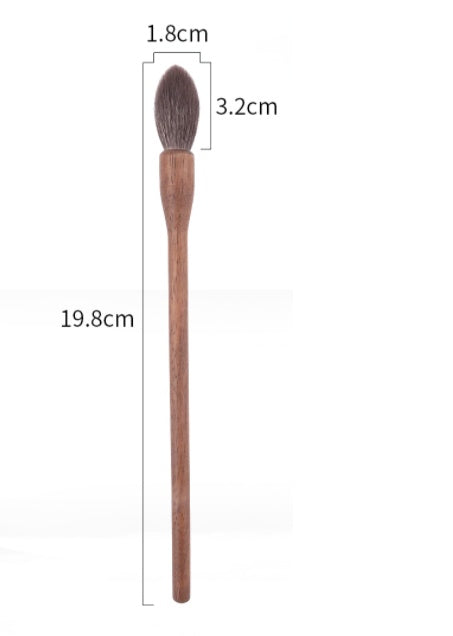 JMT-504394 Natural Wool Eyeshadow Brush Set - 5 Walnut Makeup Brushes for Delicate Eye Makeup
