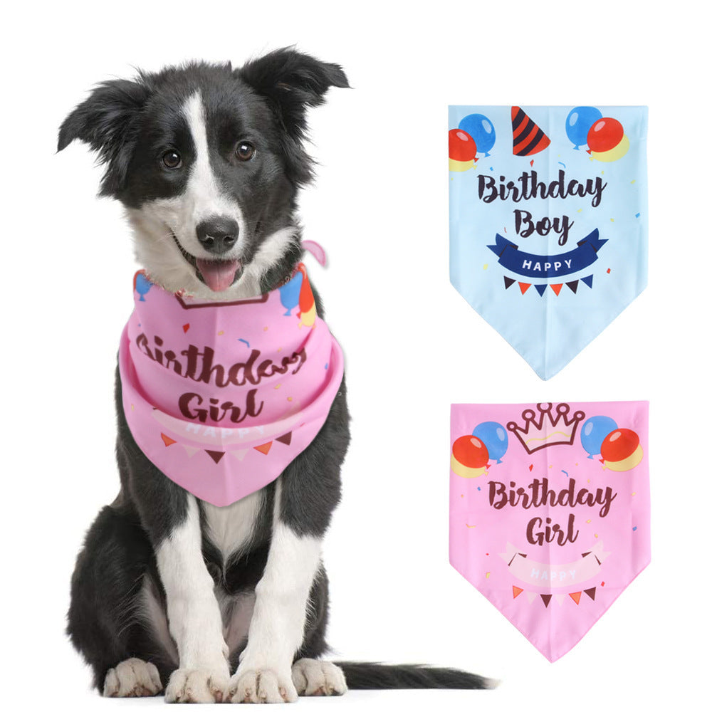 JMT-504586 Pet Birthday Triangle Scarf in Balloon and Ribbon Colors
