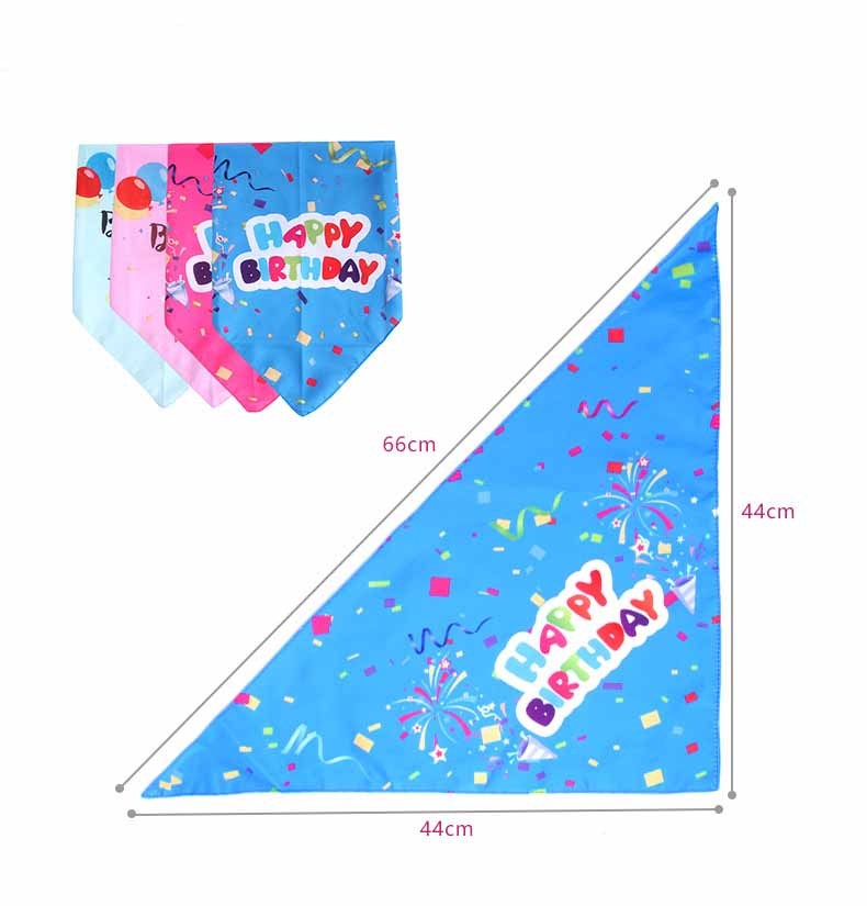 JMT-504586 Pet Birthday Triangle Scarf in Balloon and Ribbon Colors