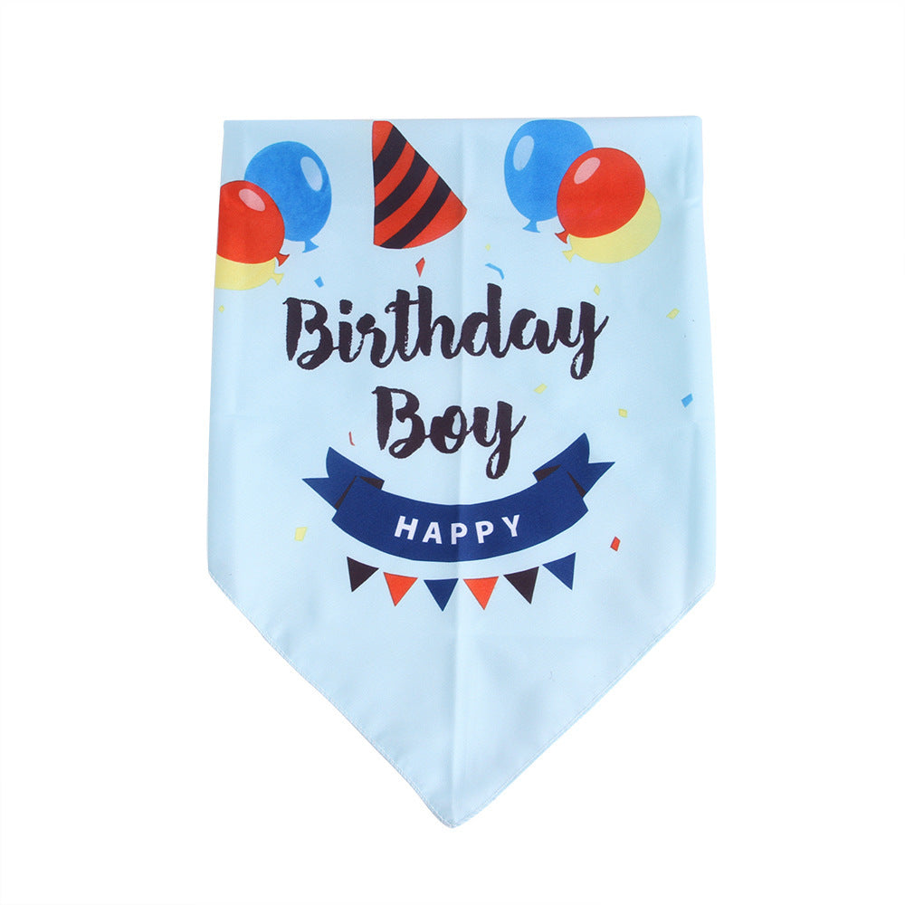 JMT-504586 Pet Birthday Triangle Scarf in Balloon and Ribbon Colors