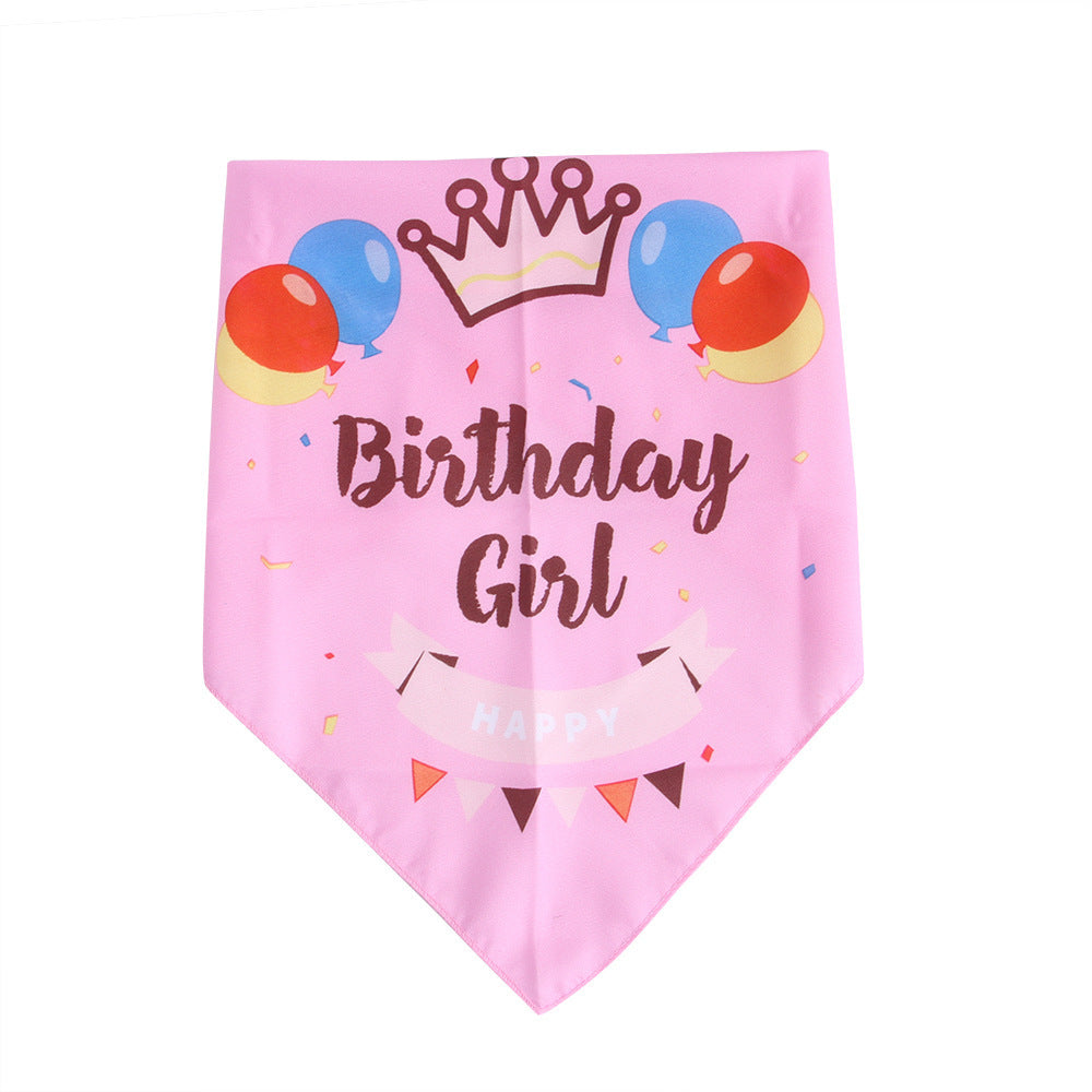 JMT-504586 Pet Birthday Triangle Scarf in Balloon and Ribbon Colors