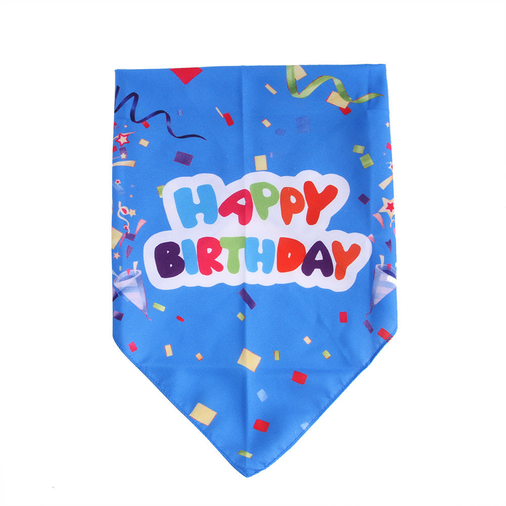 JMT-504586 Pet Birthday Triangle Scarf in Balloon and Ribbon Colors