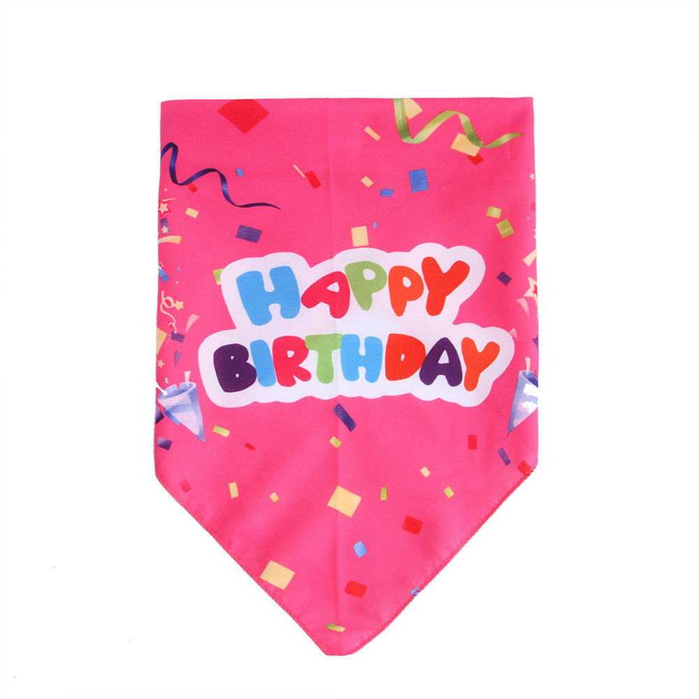 JMT-504586 Pet Birthday Triangle Scarf in Balloon and Ribbon Colors