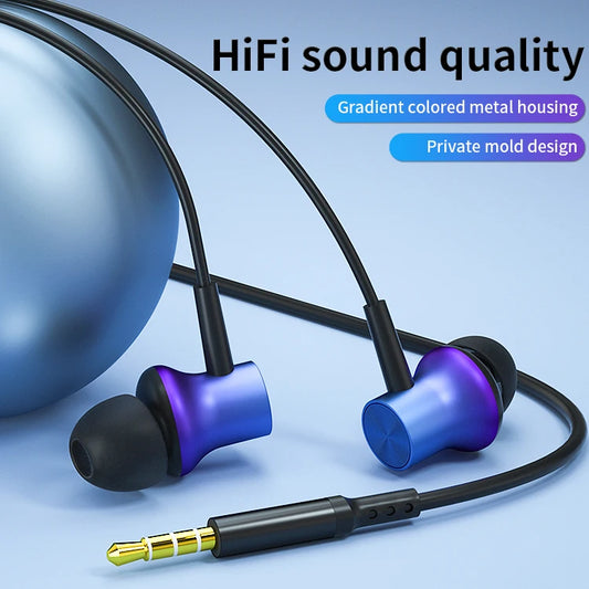 JMT-504778 Metal Wired 3.5mm In-Ear Earbuds for Mobile Phones and Devices