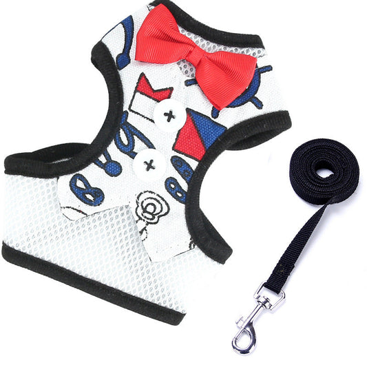 JMT-504906 Pet Dress with Adjustable Chest Strap and Bow Tie - Multiple Patterns Available