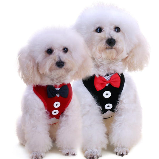 JMT-504906 Pet Dress with Adjustable Chest Strap and Bow Tie - Multiple Patterns Available