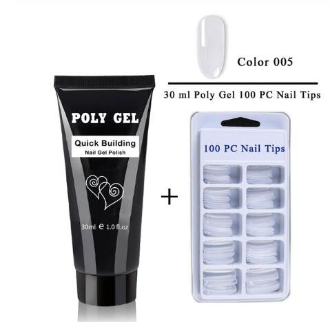 JMT-505418 Milky and Pink Polygel Nail Kit with Fast Crystal Extension Glue - 30ml, Lasts 45 Days