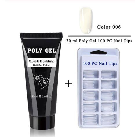 JMT-505418 Milky and Pink Polygel Nail Kit with Fast Crystal Extension Glue - 30ml, Lasts 45 Days
